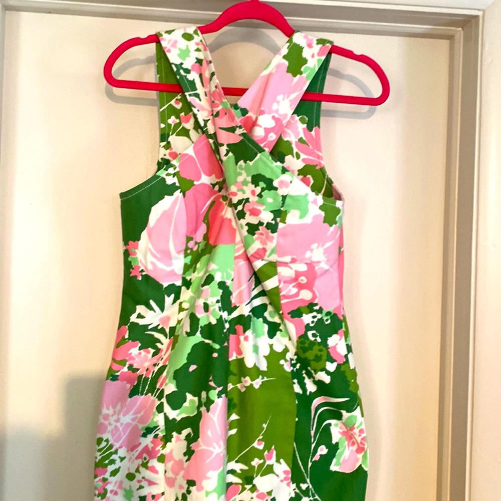 Talbots Cotton Pique criss cross tank dress/ size 8p